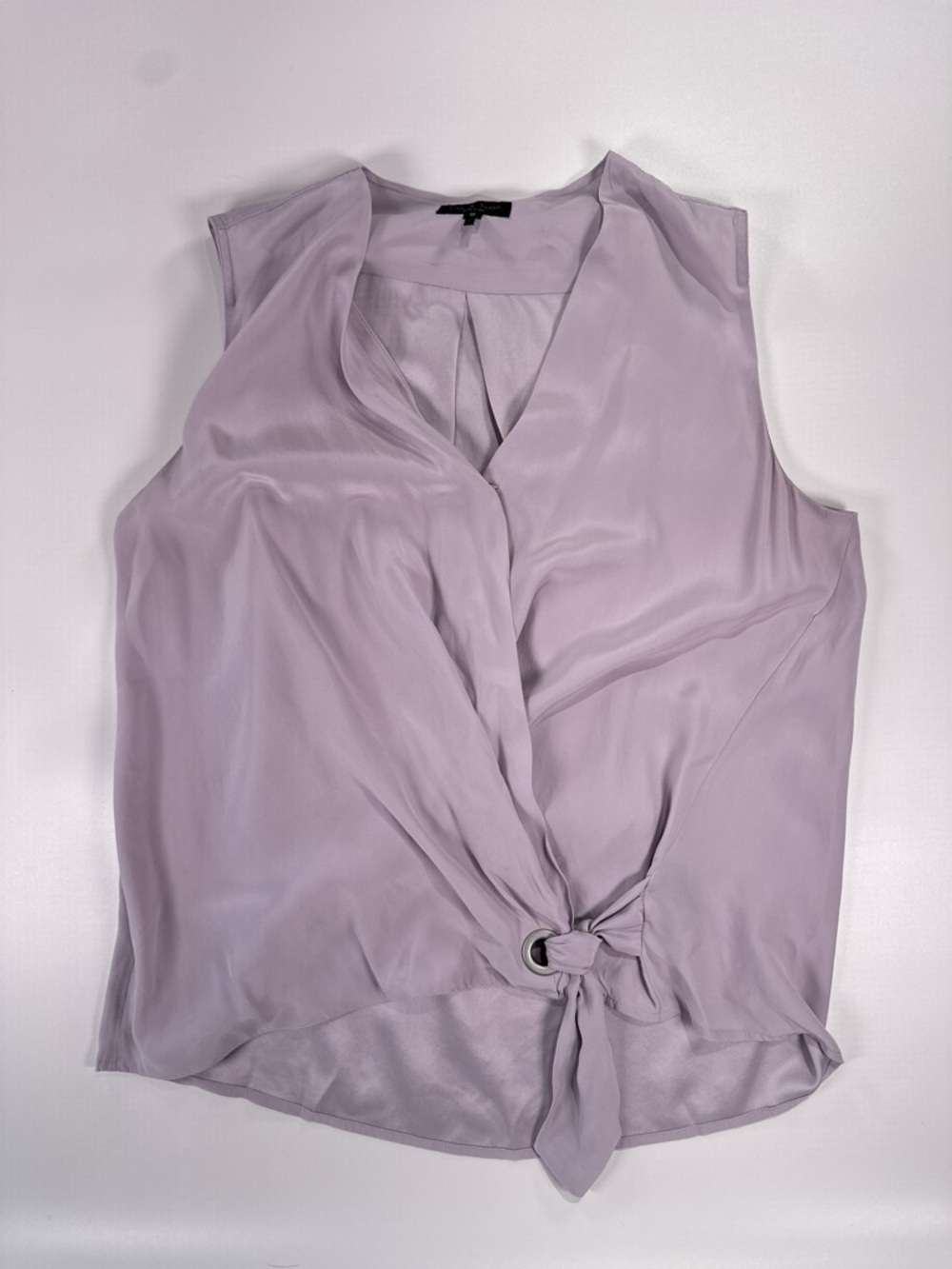 Rag And Bone Women Felix Silk Draped Blouse Lilac Sleeveless M - Picture 3 of 13